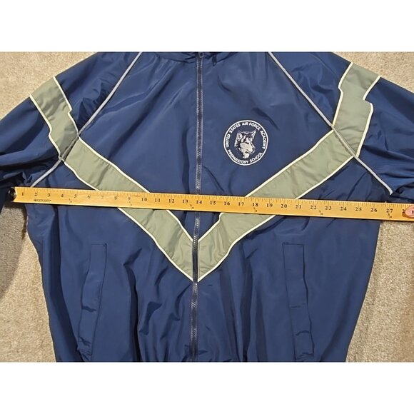 Vintage US Air Force Academy Hooded Windbreaker Jacket Prep School USA Made Sz M - Picture 5 of 14